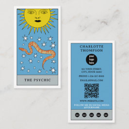 Celestial Tarot Sol Snake Psychic Logotyp Visitkort