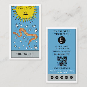 Celestial Tarot Sol Snake Psychic Logotyp Visitkort