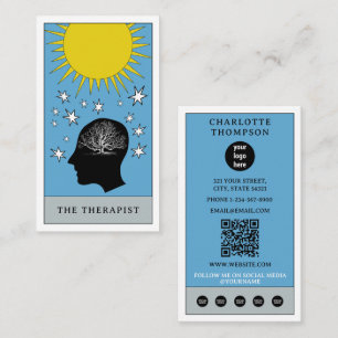 Celestial Tarot Sol Therapist Counselor Logotyp Visitkort