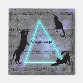 Celestial Three Music-Loving Svarta katter Magnet