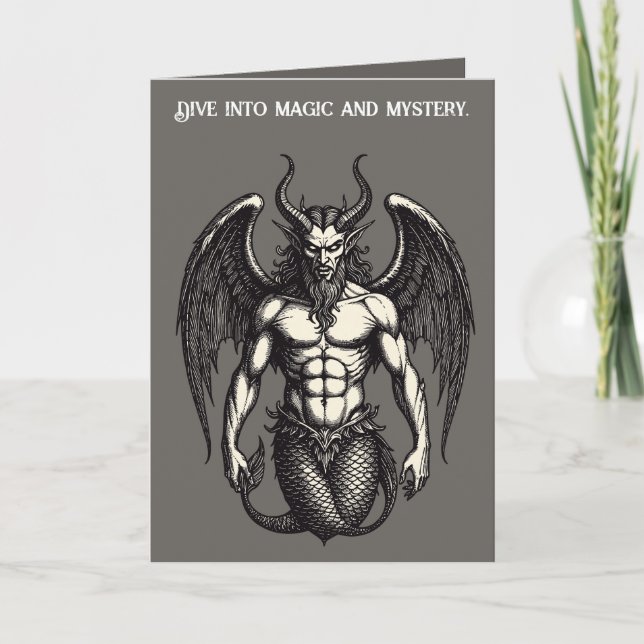 Celestial Tide Crocell Demon Illustration blir Kort (Framsida)