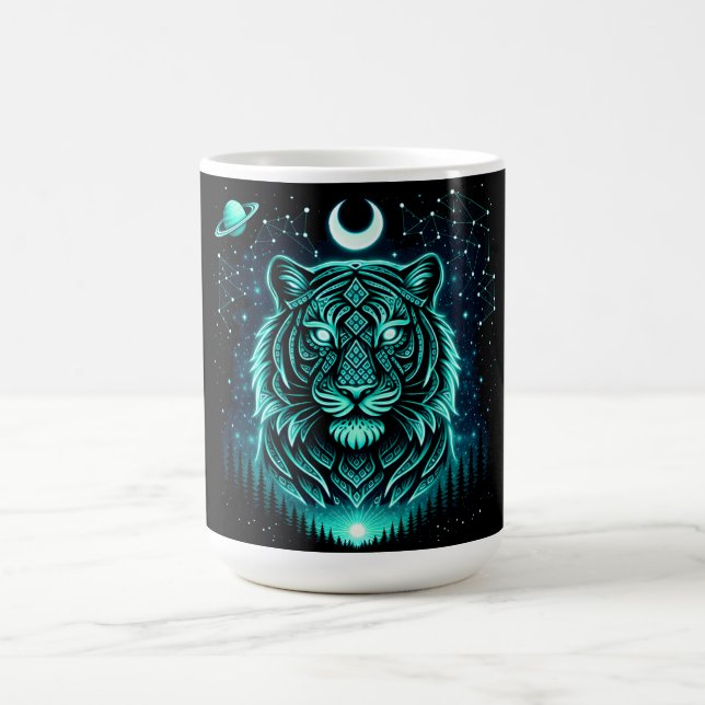 Celestial Tiger – Cosmic Striker Wildlife Galaxy Kaffemugg (Center)