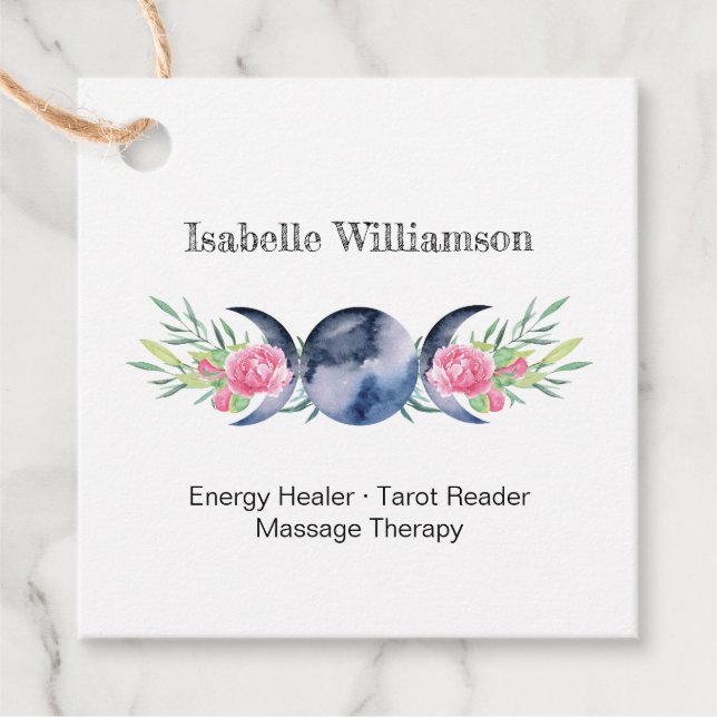 Celestial Triple Måne Goddess Metaphysisk Mystic Gåvor Etiketter (Framsida)