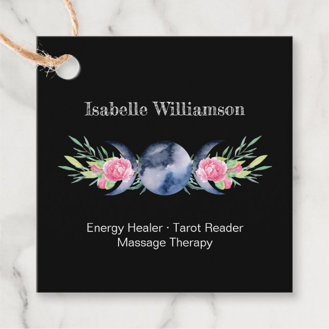 Celestial Triple Måne Goddess Metaphysisk Mystic Gåvor Etiketter (Framsida)