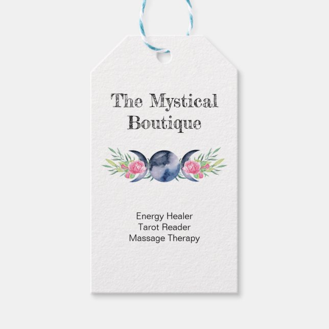 Celestial Triple Måne Goddess Metaphysisk Mystic Presentetikett (Framsidan)