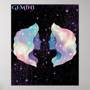 Celestial Tvillingarna – Astrologi Konst Poster