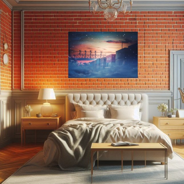 Celestial Twilight Railroad Whimsical Fantasy Art Poster (Skapare uppladdad)