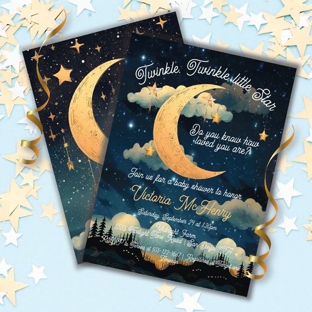 Celestial Twinkle litte Star Baby Shower Inbjudningar (Skapare uppladdad)