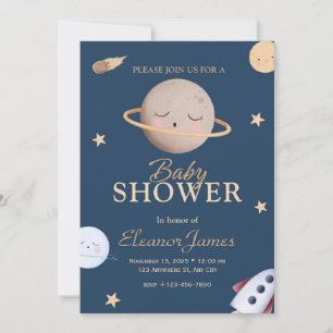 Celestial Twinkle Little Star Moon Baby Shower Inb Inbjudningar
