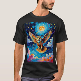 Celestial Uggla i Starry Himmel Tee