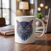 Celestial Ugglormug Luxuös Linje Konst