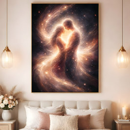 Celestial Union – Abstrakt Kosmiskt Par Konst Poster