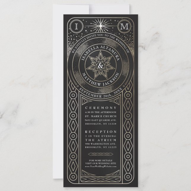 Celestial Union Bröllop Invitiations (Tall) Inbjudningar (Framsida)