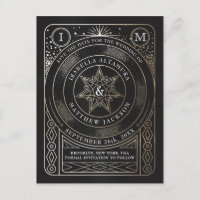 Celestial Union Bröllop spara datum vycard