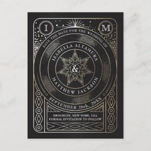 Celestial Union Bröllop spara datum vycard Meddelande Vykort