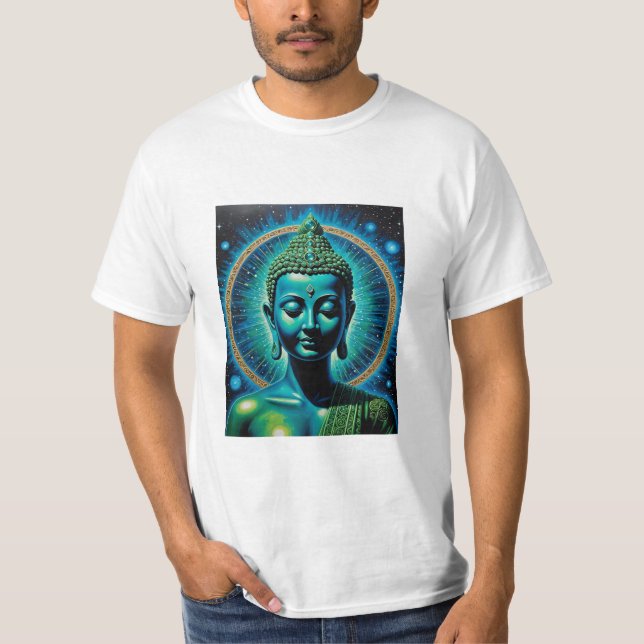 Celestial Upplyst Buddha Glow Art T Shirt (Framsida)