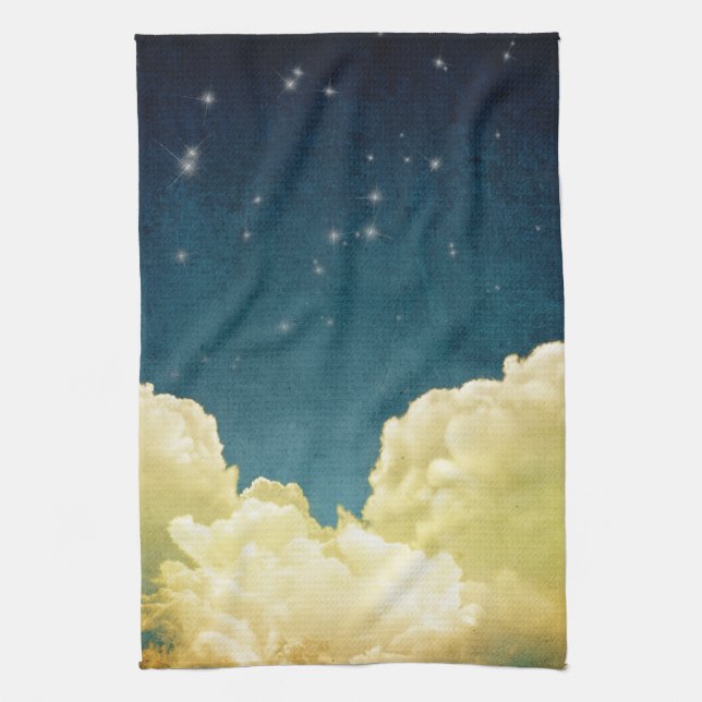 Celestial View Stars and Clouds Kitchen Dish Towel Kökshandduk (Vertikal)