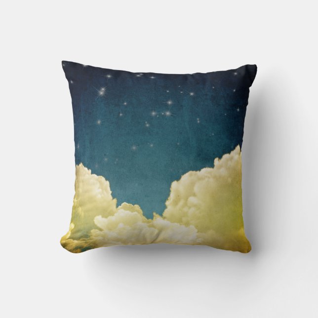 Celestial View Stars and Clouds Throw Couch Pillow Kudde (Framsida)