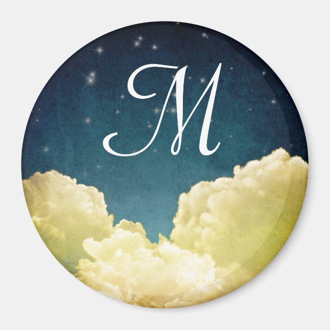 Celestial View Stars Monogram initial magnet (Framsidan)