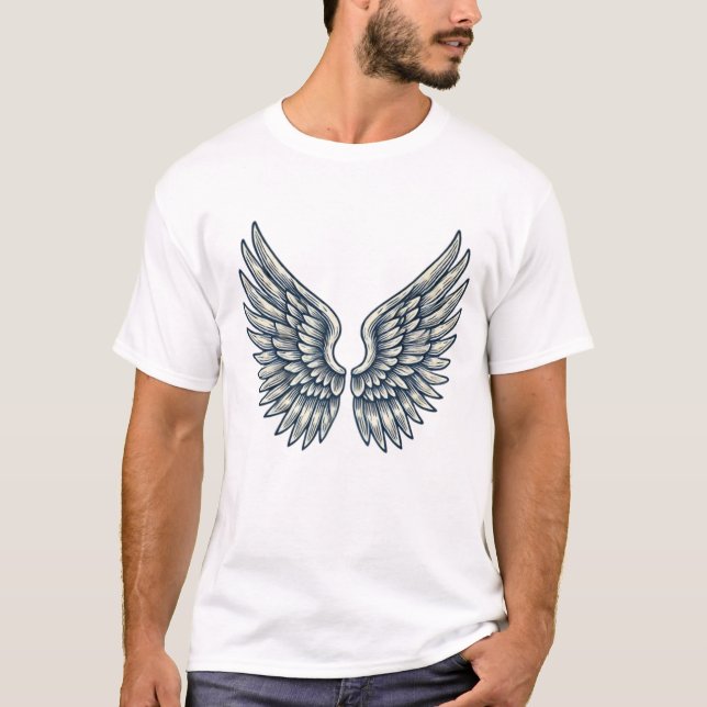 Celestial Vingar Angelic T-Shirt (Framsida)