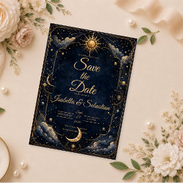 Celestial Vintage Astrologi Bröllop Spara Datumet