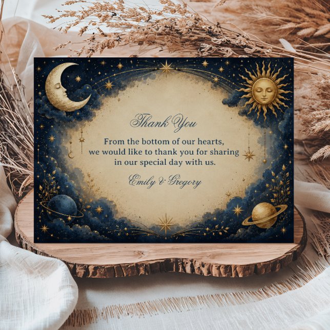 Celestial Vintage Kosmisk Tack Kort (Skapare uppladdad)