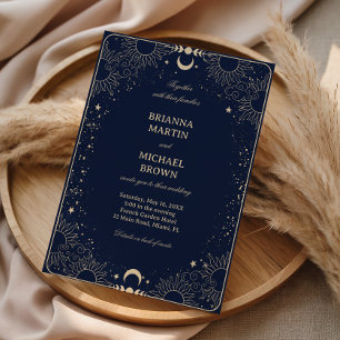 Celestial Vintage Midnatt Inbjudningar
