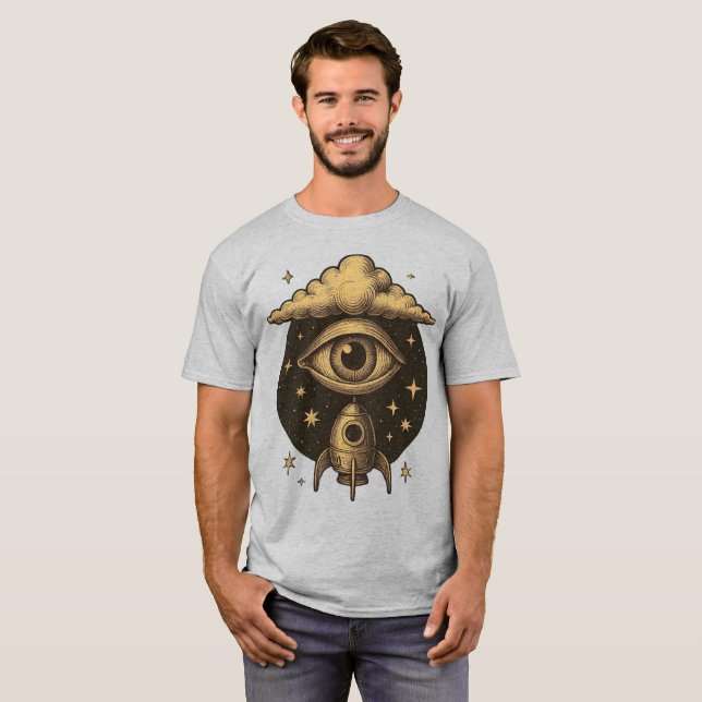 CELESTIAL VISION – The Eye That Launches Dreams T Shirt (Hel framsida)
