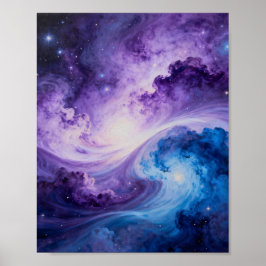 Celestial Vortex: Indigo och Amethyst Poster