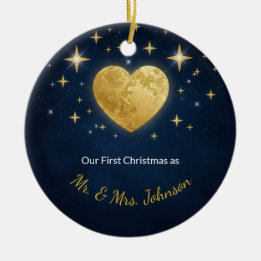 Celestial Vows Personalized Wedding Ornament