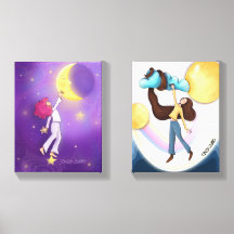 Celestial Wall Art - de ursprungliga Kanvastrycken