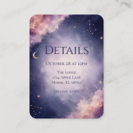Celestial Watercolor Bröllopsdetaljkort Tilläggskort