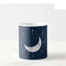 Celestial Watercolor Mugg - Djup Navy & Silver (Fu
