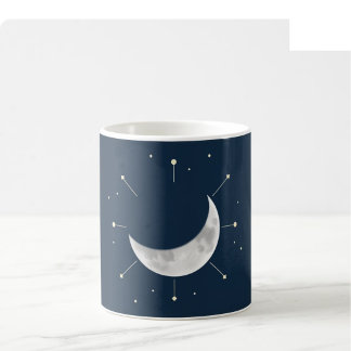 Celestial Watercolor Mugg - Djup Navy & Silver (Fu