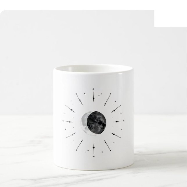 Celestial Watercolor Mugg - Mono & Silver (Skapare uppladdad)