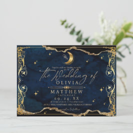 Celestial Wedding Moon and stars Wedding Inbjudningar