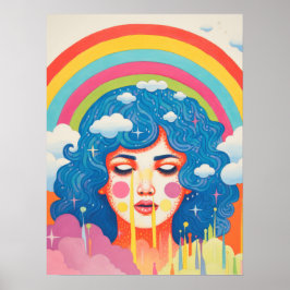 Celestial Whispers: Rymdhårig muse Poster