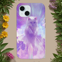 Celestial White Cat - Dreamy & Vibrant Art