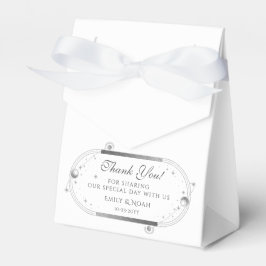 Celestial White Silver Sol Måne Stars Bröllop Presentaskar