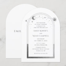 Celestial White Silver Sol Måne Stars