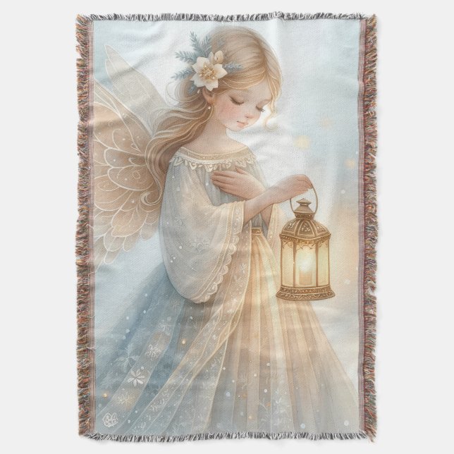 Celestial Winter Angel Lantern of Comfort Filt (Framsidan Vertikal)