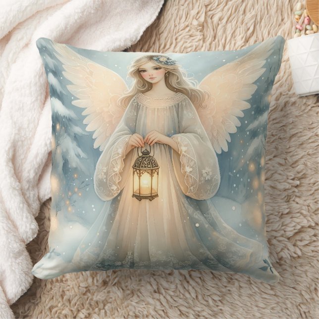 Celestial Winter Angel Lantern of Grace Kudde (Filt)