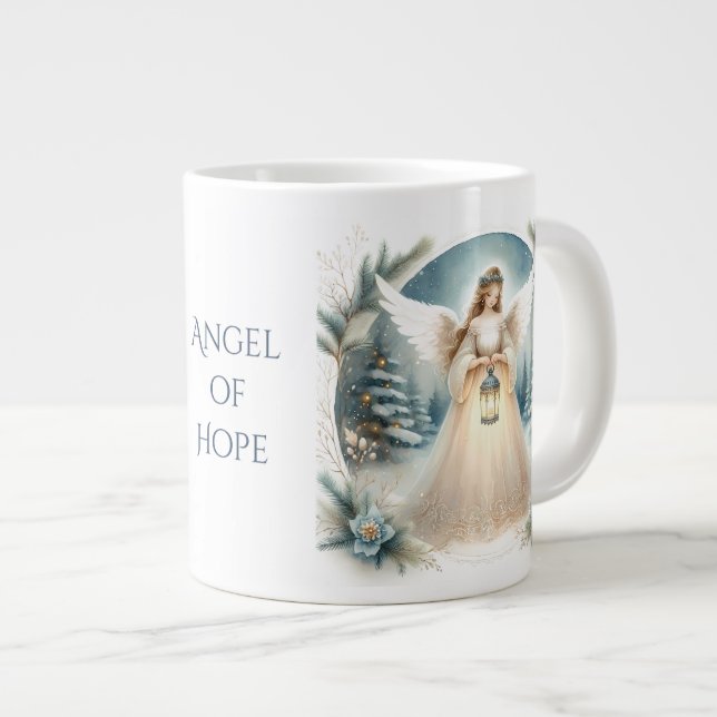 Celestial Winter Angel Lantern of Hope Jumbo Mugg (Framsida höger)
