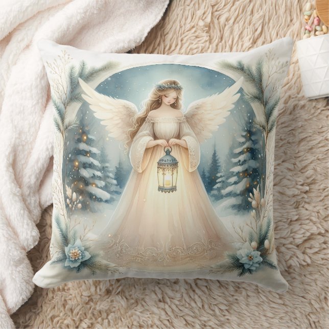 Celestial Winter Angel Lantern of Hope Kudde (Filt)