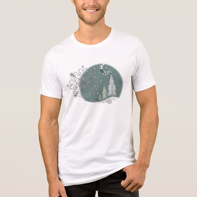 Celestial Winter Forest T Shirt (Framsida)