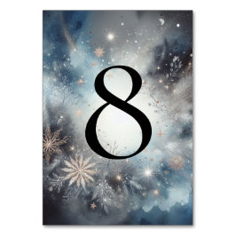 Celestial Winter Midnight Gnistra Bröllop Bordsnummer