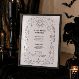 Celestial Witchy Halloween Bröllopsmeny Poster