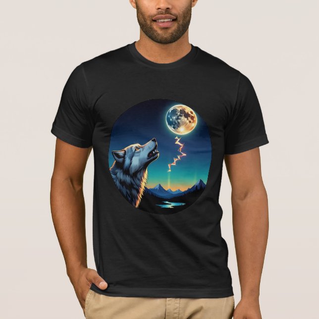 Celestial Wolf – Månskens Kraft T Shirt (Framsida)