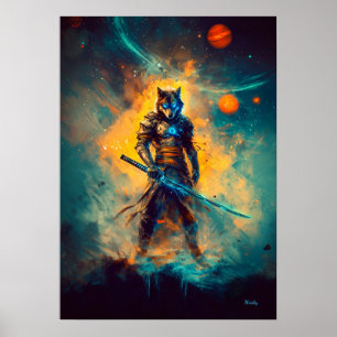 Celestial Wolf Ronin – Väktare av det Kosmiska Svä Poster