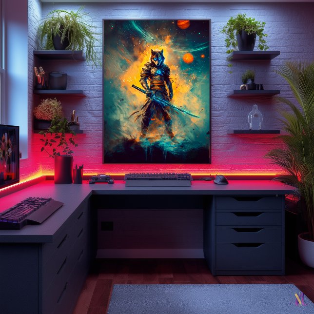 Celestial Wolf Ronin – Väktare av det Kosmiska Svä Poster (Skapare uppladdad)